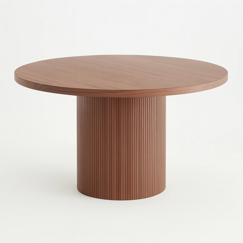 Round walnut dining - round,