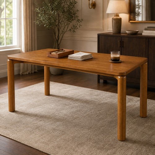 Rubber wood dining table - wood,